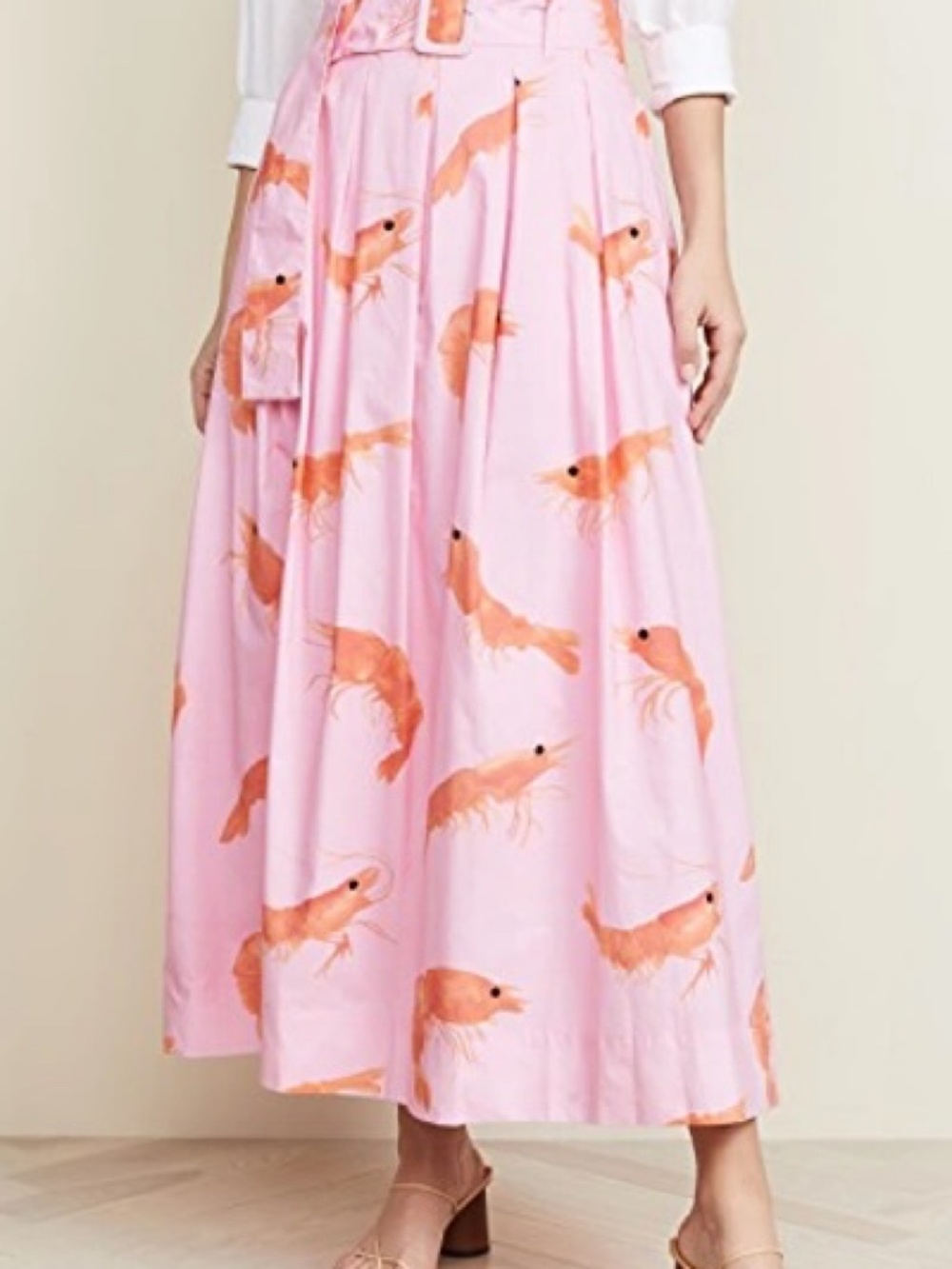 Rachel Antonoff Vinita Midi Skirt In Prawns Print Size 6